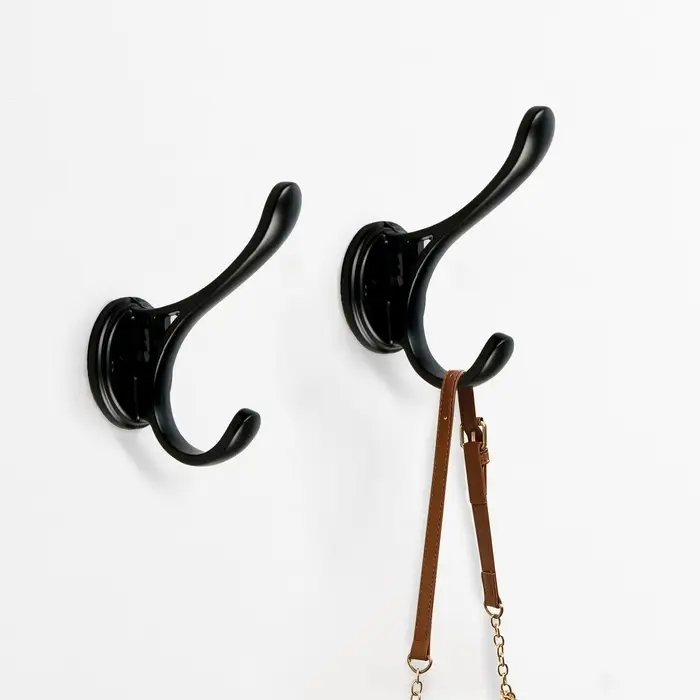 Крючок мебельный CAPPIO UNIQ, двухрожковый, цвет черный
