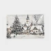 Блюдо сервировочное Доляна &laquo;Новогодняя ночь&raquo;, 25&times;16 см, фарфор, серое