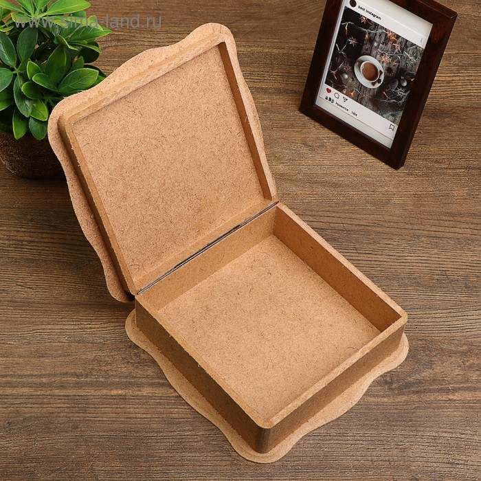 Шкатулка фигурная большая для декора из МДФ 18,5х18,5х6 см, накладка 14 см Шкатулка фигурная большая для декора из МДФ 18,5х18,5х6 см, накладка 14 см