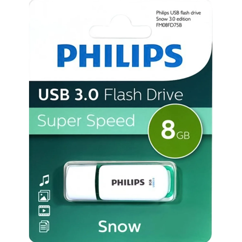Флеш-память PHILIPS SNOW3.0 8GB, USB 3.0