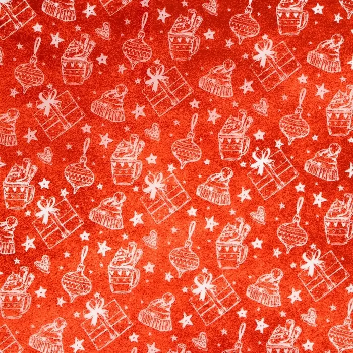 Бумага упаковочная тишью, новогодняя упаковка «Подарки», 50×66 см