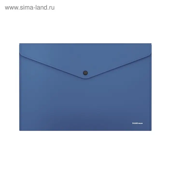 Папка-конверт на кнопке А4, 140 мкм, ErichKrause Fizzy Classic, непрозрачная, синяя