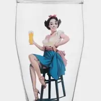 Пивной стакан Pin-up Beer, 500 мл, стекло, рисунок МИКС