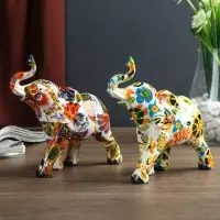 Фигурка полистоун &laquo;Слон - буйство красок&raquo;, 14&times;16&times;5.5 см, МИКС