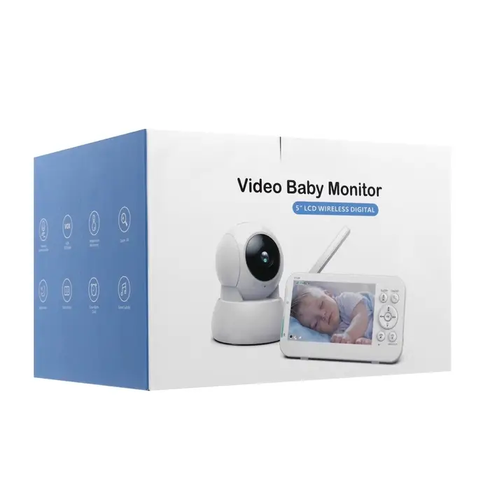 Видеоняня беспроводная с монитором, экран 5" LCD, двухсторонняя связь, 2100 мАч, белая