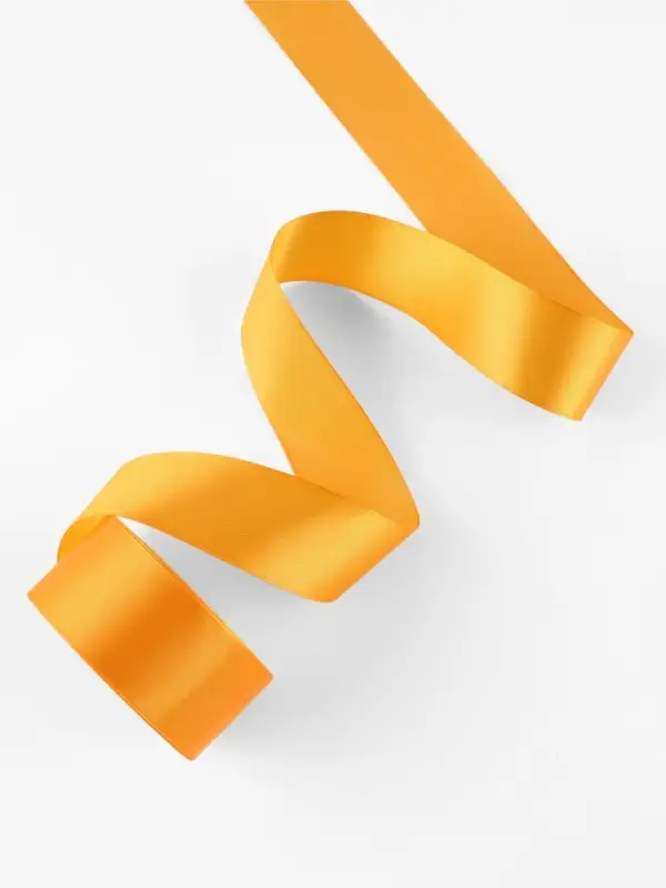 Лента атласная, 40 мм, 23&plusmn;1 м, жёлто-оранжевая №17