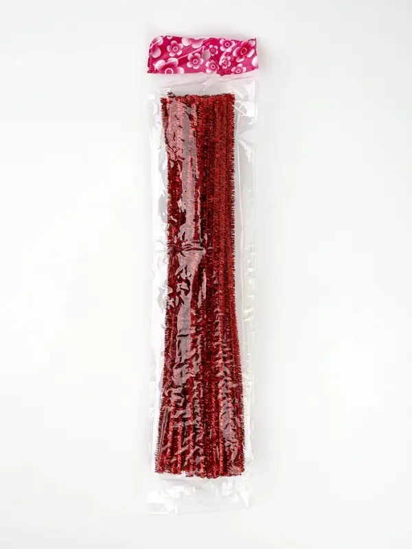 Синельная проволока &laquo;Блеск&raquo;, набор 50 шт., красная, 30 см