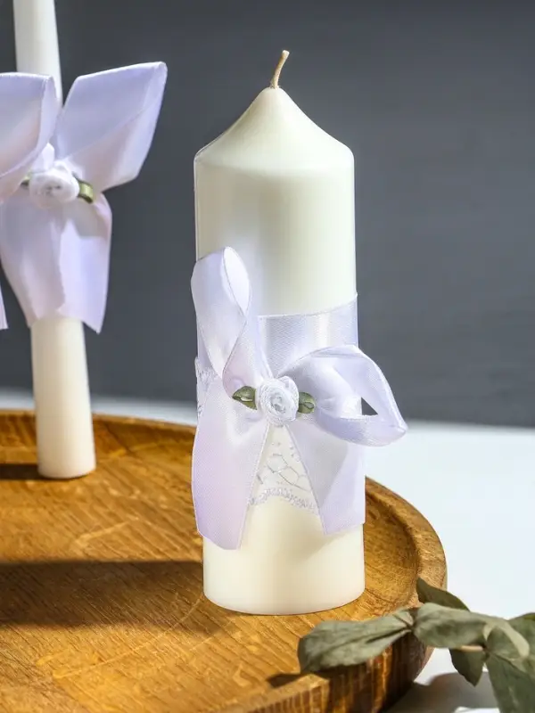 Свечи свадебные  Свечи свадебные "Пышный" набор 3 шт (16 см + 2 шт по 18 см), белый