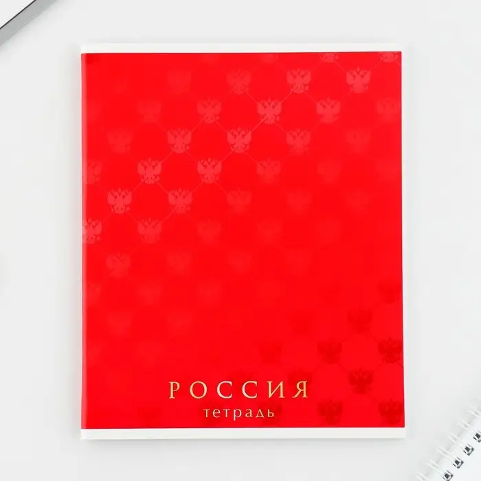 Тетрадь в клетку, 48 л., А5, на скрепке, блок №1 &laquo;Россия&raquo; МИКС