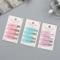 Зажим для волос "Милана" (набор 4 шт) 5,5 см, микс