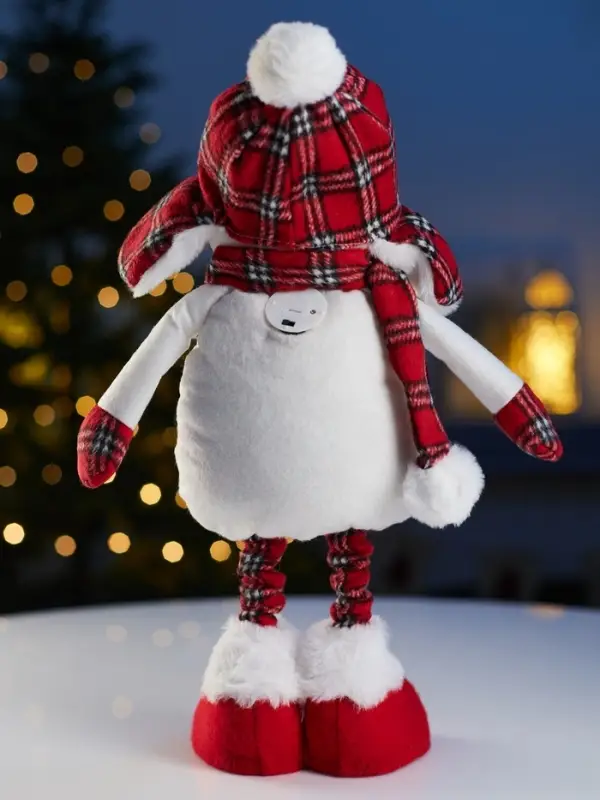 Фигура текстиль «Снеговик» 40-60 см, телеск-е ножки, 1LED, LR1130х3 (в компл.), Т/БЕЛЫЙ