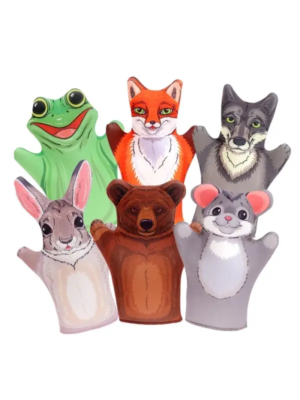 Кукольный театр &laquo;Теремок&raquo;, 6 кукол-перчаток, сценарий в стихах