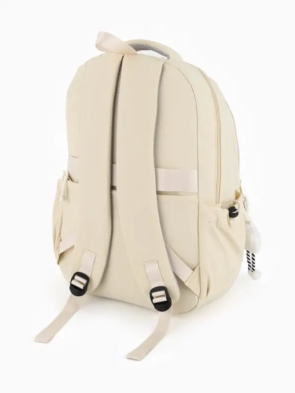 Рюкзак школьный, однотонный, 32&times;14&times;45 см, сливочный