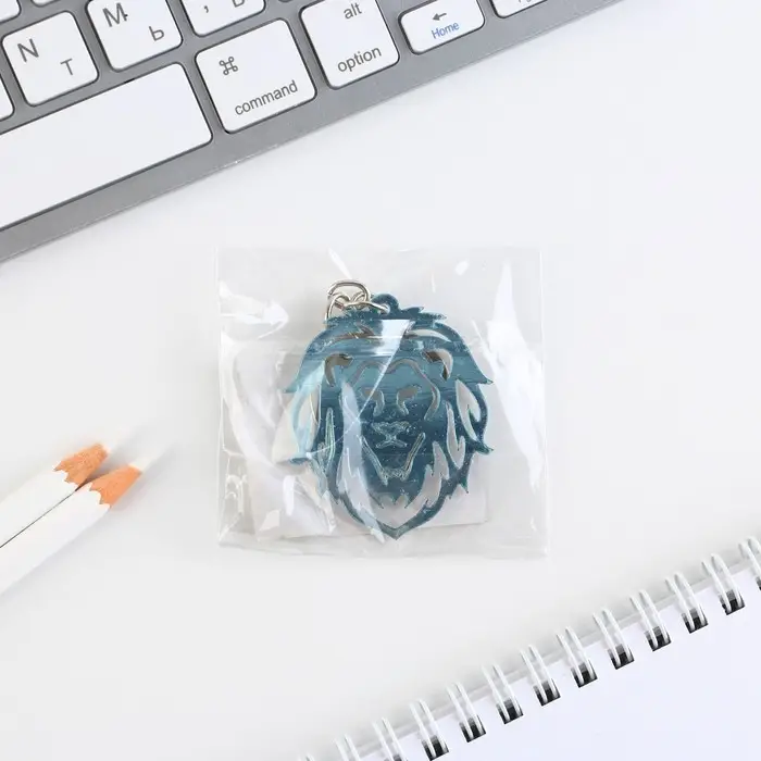 Брелок для ключей акриловый зеркальный «Лев», 4.5 х 5.2 см