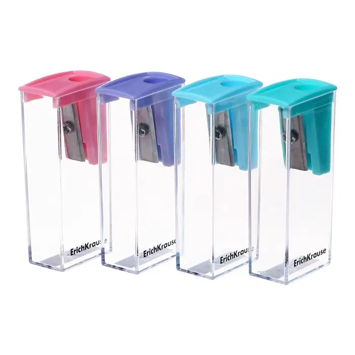 Точилка ErichKrause. City Pastel, с контейнером, МИКС