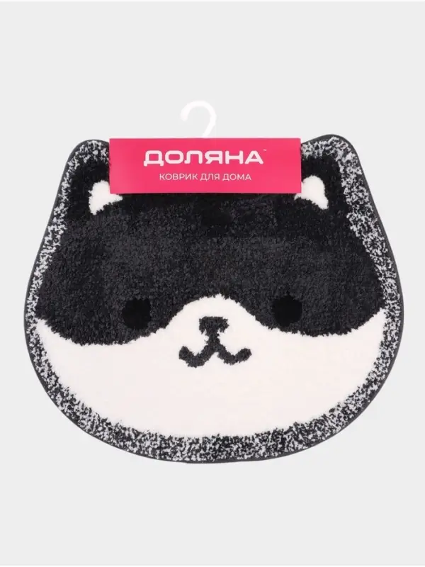 Коврик Доляна Kitty, 55&times;64 см, ворс 1 см, микрофибра, серо - белый