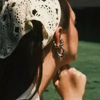 Серьги и каффы QF &laquo;Леопард&raquo;, набор, жгутик, цвет серебро