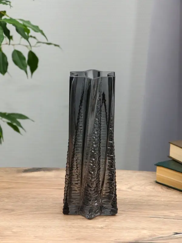 Ваза стекло настольная  Ваза стекло настольная "Флоранс" 25х11х9 см, серый