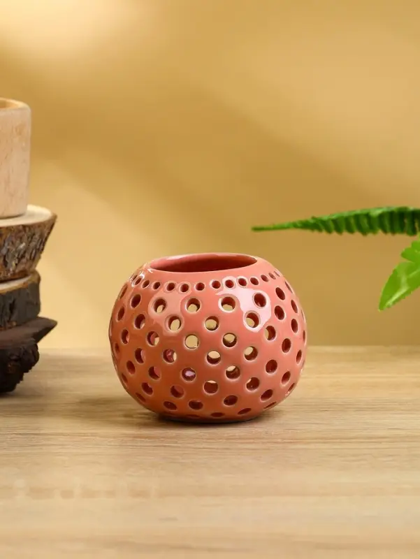 Аромалампа  "Шар" керамика, цв. коралловый, 8,5х8,5х8 см
