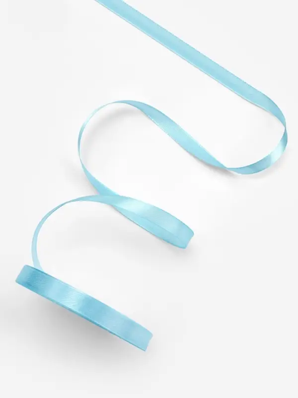 Лента атласная, 10 мм, 23&plusmn;1 м, голубая №211