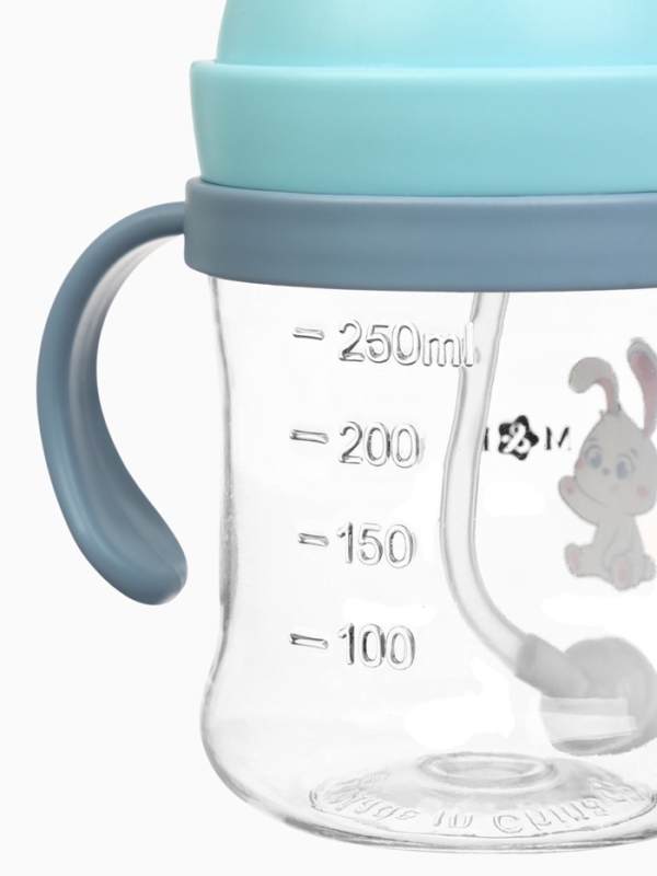 Mum&Baby, Поильник- непроливайка с трубочкой, зайка, голубой SL-07275C