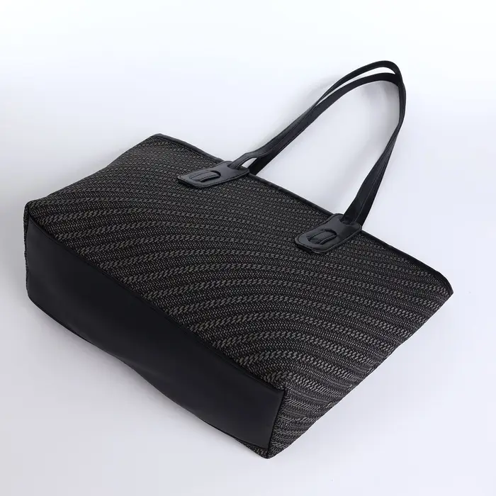 Сумка женская тоут на молнии, 30&times;11&times;25 см, чёрная