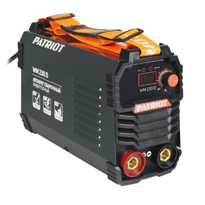 Аппарат сварочный инверторный Patriot WM230D, 220 В, 10.7 кВт, 20-230 А, электроды 1.6-5 мм Аппарат сварочный инверторный Patriot WM230D, 220 В, 10.7 кВт, 20-230 А, электроды 1.6-5 мм