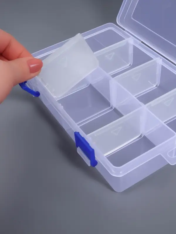 Органайзер для хранения мелочей, с подвесом, передвижные перегородки, 8 секций, 20&times;13.5&times;4.5 см, прозрачный