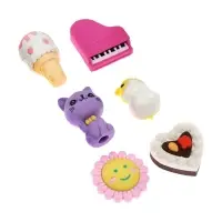 Набор фигурных ластиков, 6 штук, МИКС