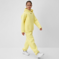 Костюм детский (худи, брюки) MINAKU: Basic Line KIDS, oversize, цвет жёлтый, рост 158