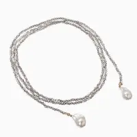 Бусы бисерные с подвесами жемчуг &laquo;Нить стекла&raquo;, L=120 см, №2, серые