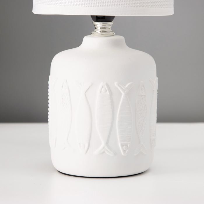 Настольная лампа с абажуром RISALUX «Фишер», Е14, 40 Вт, белый, 13×13×27 см