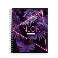 Тетрадь А5, 96 листов на спирали «Neon» уф лак