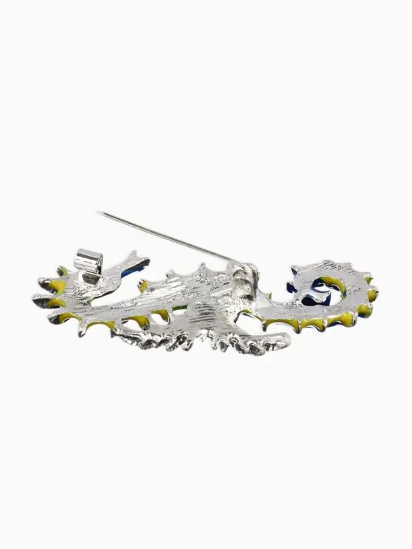 Брошь &laquo;Конёк&raquo;, морской, цветная в серебре