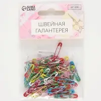 Булавки английские, 18 мм, 100 шт., цвет разноцветный