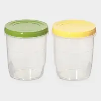 Банка для хранения продуктов, 1.3 л, пластик, прозрачная, крышка МИКС
