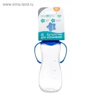 Бутылочка для кормления, классическое горло, с ручками, 250 мл., от 3 мес., цвет синий