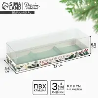 Коробка для для муссовых пирожных «Яркого Нового года», 27 х 8.6 х 6.5 см