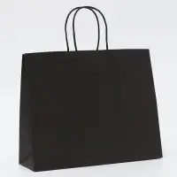 Пакет крафт черный, круглая ручка, 32&times;11&times;26 см, 120 г