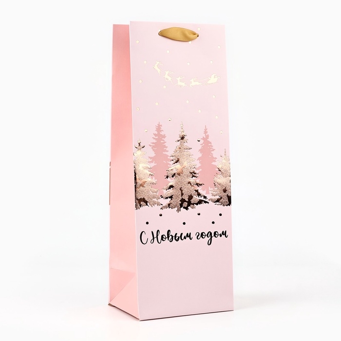 Пакет подарочный новогодний ламинированный под бутылку «Новогодний сюрприз», 13 x 36 x 10 Пакет подарочный новогодний ламинированный под бутылку «Новогодний сюрприз», 13 x 36 x 10