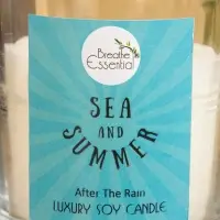 Свеча с кристаллом внутри Sea and Summer After the rain, 120 г, соевый воск, после дождя