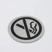 Табличка информационная "Не курить!", d=6 см, нержавеющая сталь, клейкая основа Табличка информационная "Не курить!", d=6 см, нержавеющая сталь, клейкая основа