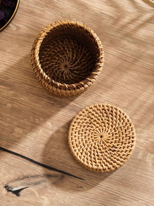 Корзинка плетеная ротанг, 12х12х10 см