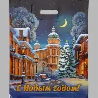Пакет &laquo;Аллея огней&raquo;, полиэтиленовый с вырубной ручкой, 38&times;47 см, 60 мкм