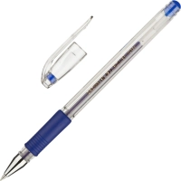 Ручка гелевая неавтомат. CROWN HJR-500R 0,5мм. рез. манж. синий