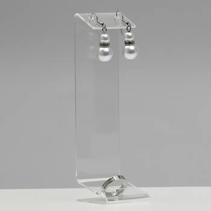 Подставка под серьги, кольцо, 4×4×14 см, оргстекло 1.5 мм, В ЗАЩИТНОЙ ПЛЁНКЕ