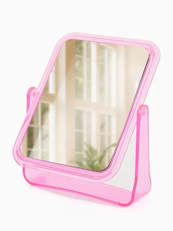 Зеркало настольное, с увеличением х2, двустороннее, 13.5&times;17.5 см, (10.5&times;14 см), МИКС