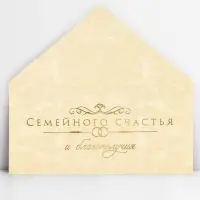 Конверт для денег &laquo;Семейного счастья&raquo;, тиснение, 16.5&times;8 см