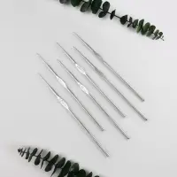 Набор крючков для вязания, d=0.5-1 мм, 12 см, 6 шт.