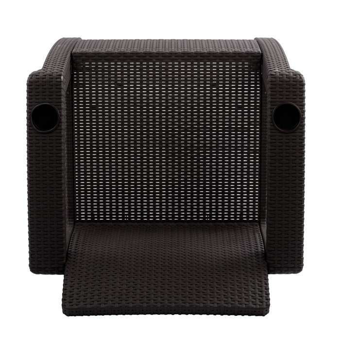 Кресло Кресло "Ротанг", с подстаканниками, 73х70х79 см, цвет мокко